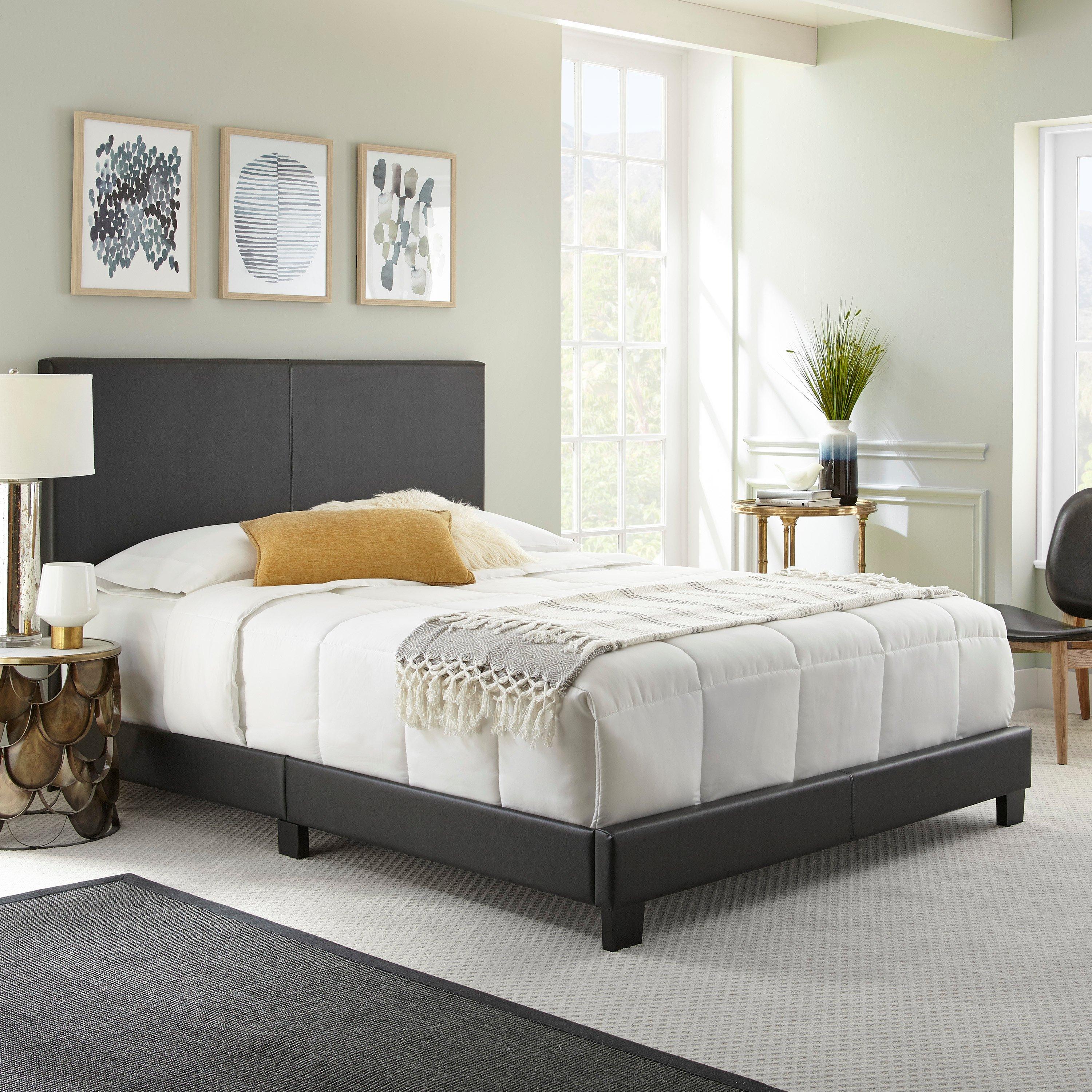 Rent to Own Boyd Sleep Fairfield King Black Faux Leather Bed with 11